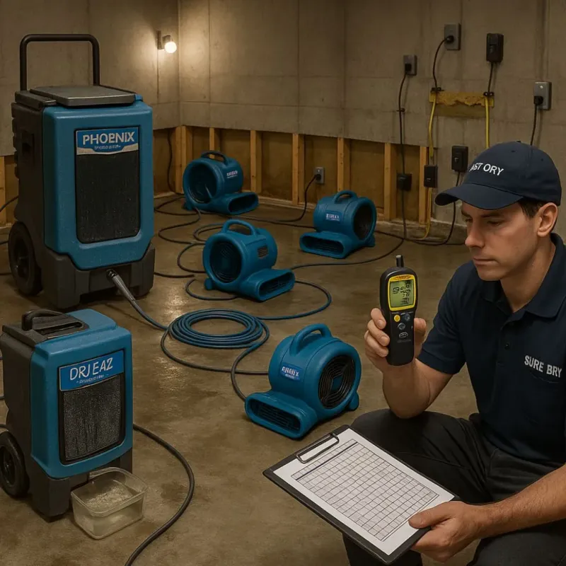 Structural Drying and Dehumidification process in Landen, OH